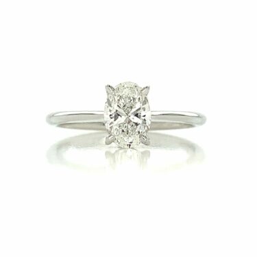 18CT White Gold Oval Cut Diamond Solitaire Engagement Ring