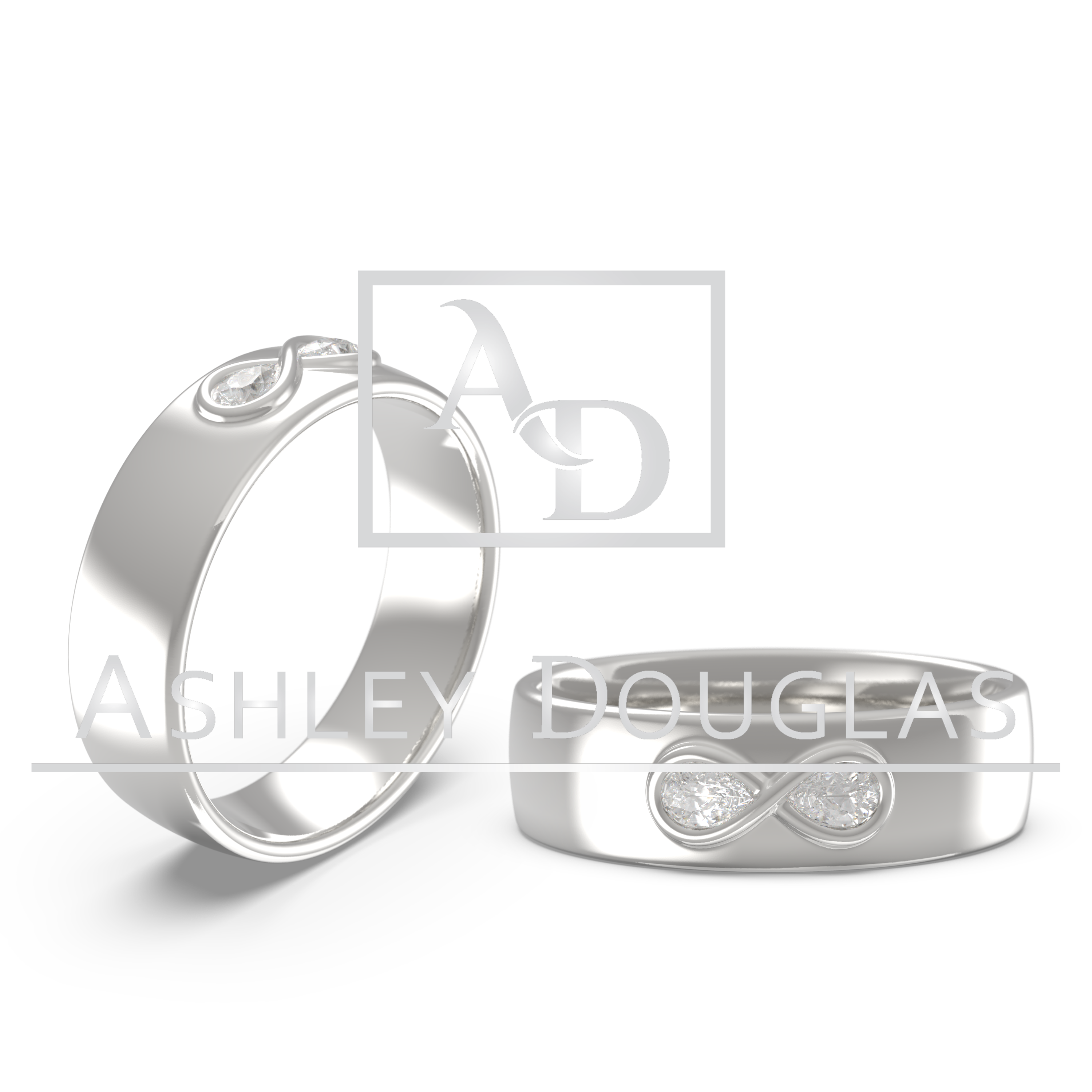 18CT White Gold Men's Infinity Style Engagement Ring - Ashley Douglas ...