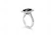 Tanzanite square halo ring side